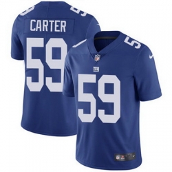 Nike Giants #59 Lorenzo Carter Royal Blue Team Color Mens Stitched NFL Vapor Untouchable Limited Jersey