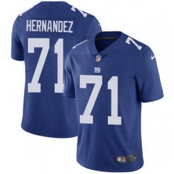 Nike Giants #71 Will Hernandez Royal Blue Team Color Mens Stitched NFL Vapor Untouchable Limited Jersey