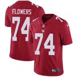 Nike Giants #74 Ereck Flowers Red Alternate Mens Stitched NFL Vapor Untouchable Limited Jersey