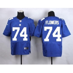 Nike Giants #74 Ereck Flowers Royal Blue Team Color Mens Stitched NFL Elite Jersey