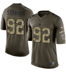 Nike New York Giants #92 Michael Strahan Green Men 27s Stitched NFL Limited Salute to Service Jersey