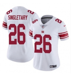 Women New York Giants 26 Devin Singletary White Vapor Stitched Jersey