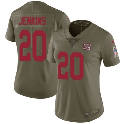 Womens Nike Giants #20 Janoris Jenkins Olive  Stitched NFL Limited 2017 Salute to Service Jersey