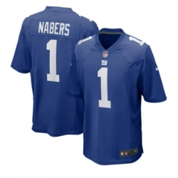 Youth New York Giants 1 Malik Nabers Blue 2024 F U S E Blue Limited Stitched Jersey