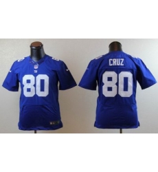 Youth Nike New York Giants #80 Victor Cruz Blue Elite NFL Jerseys