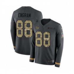 Youth Nike New York Giants 88 Evan Engram Limited Black Salute to Service Therma Long Sleeve NFL Jersey