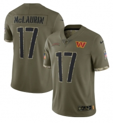 Men Washington Commanders 17 Terry McLaurin Olive 2022 Salute To Service Limited Stitched Jersey