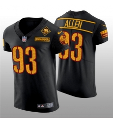 Men Washington Commanders 93 Jonathan Allen 90th Anniversary Black Elite Stitched Jersey