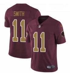 Mens Nike Washington Redskins 11 Alex Smith Burgundy RedGold Number Alternate 80TH Anniversary Vapor Untouchable Limited Player NFL Jersey