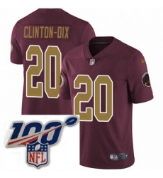 Mens Nike Washington Redskins 20 Ha Clinton Dix Burgundy Red Gold Number Alternate 80TH Anniversary Vapor Untouchable Limited Stitched 100th anniversary Ne