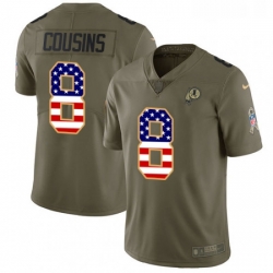 Mens Nike Washington Redskins 8 Kirk Cousins Limited OliveUSA Flag 2017 Salute to Service NFL Jersey