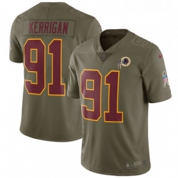 Mens Nike Washington Redskins 91 Ryan Kerrigan Limited Olive 2017 Salute to Service NFL Jersey