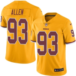 Nike Redskins #93 Jonathan Allen Gold Mens Stitched NFL Limited Rush Jersey