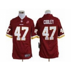 Nike Washington Redskins 47 Chris Cooley Red Game 80TH Patch NFL Jersey