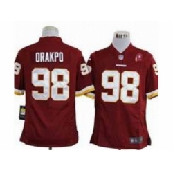 Nike Washington Redskins 98 Brian Orakpo Red Game 80TH Patch NFL Jersey