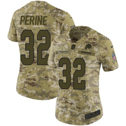 Nike Redskins #32 Samaje Perine Camo Women Stitched NFL Limited 2018 Salute to Service Jersey