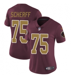 Nike Redskins #75 Brandon Scherff Burgundy Red Alternate Womens Stitched NFL Vapor Untouchable Limited Jersey