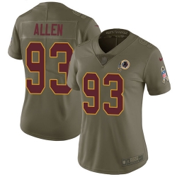 Nike Redskins #93 Jonathan Allen Olive Womens Stitched NFL Limited 2017 Salute to Service Jersey