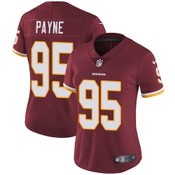 Nike Redskins #95 Da Ron Payne Burgundy Red Team Color Womens Stitched NFL Vapor Untouchable Limited Jersey