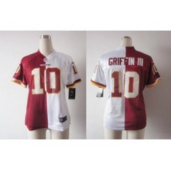 Nike Women Washington Redskins #10 Robert Griffin III White-Red Jerseys[Elite Split]