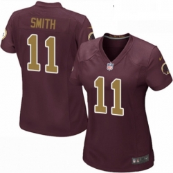 Womens Nike Washington Redskins 11 Alex Smith Game Burgundy RedGold Number Alternate 80TH Anniversary NFL Jersey