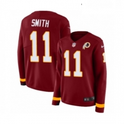 Womens Nike Washington Redskins 11 Alex Smith Limited Burgundy Therma Long Sleeve NFL Jersey