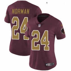 Womens Nike Washington Redskins 24 Josh Norman Elite Burgundy RedGold Number Alternate 80TH Anniversary NFL Jersey