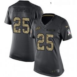 Womens Nike Washington Redskins 25 Chris Thompson Limited Black 2016 Salute to Service NFL Jersey