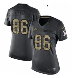 Womens Nike Washington Redskins 86 Jordan Reed Limited Black 2016 Salute to Service NFL Jersey