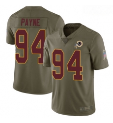 Redskins #94 Da 27Ron Payne Olive Youth Stitched Football Limited 2017 Salute to Service Jersey