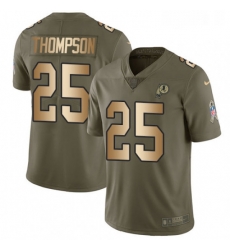 Youth Nike Washington Redskins 25 Chris Thompson Limited OliveGold 2017 Salute to Service NFL Jersey