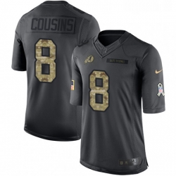 Youth Nike Washington Redskins 8 Kirk Cousins Limited Black 2016 Salute to Service NFL Jersey