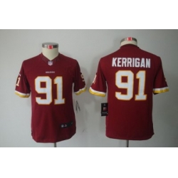 Youth Nike Washington Redskins 91# Kerrigan Red Limited Jerseys