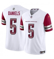 Youth Washington Commanders 5 Jayden Daniels White 2024 Draft F U S E Vapor Limited Stitched Football Jersey