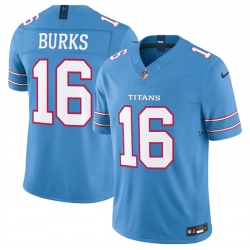 Men Tennessee Titans  16 Treylon Burks Light Blue 2026 F U S E  Vapor Limited Stitched Football Jersey