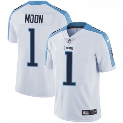 Mens Nike Tennessee Titans 1 Warren Moon White Vapor Untouchable Limited Player NFL Jersey