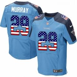 Mens Nike Tennessee Titans 29 DeMarco Murray Elite Light Blue Home USA Flag Fashion NFL Jersey