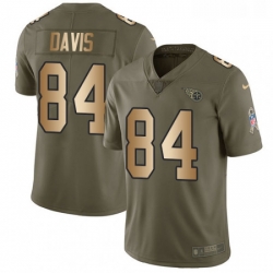 Mens Nike Tennessee Titans 84 Corey Davis Limited OliveGold 2017 Salute to Service NFL Jersey