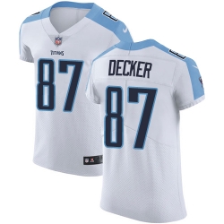 Nike Titans #87 Eric Decker White Mens Stitched NFL Vapor Untouchable Elite Jersey