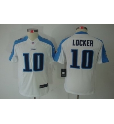 Nike Youth NFL Tennessee Titans #10 Jake Locker White Limited Jerseys