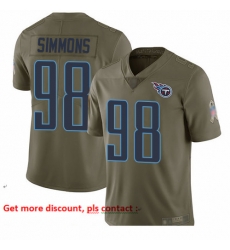 Titans 98 Jeffery Simmons Olive Youth Stitched Football Limited 2017 Salute to Service Jersey