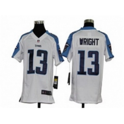 Youth Nike NFL Tennessee Titans #13 Kendall Wright White Jerseys