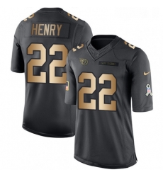 Youth Nike Tennessee Titans 22 Derrick Henry Limited BlackGold Salute to Service NFL Jersey