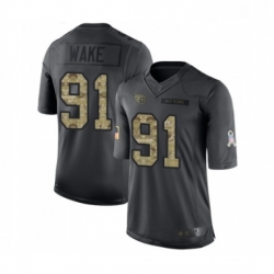 Youth Tennessee Titans 91 Cameron Wake Limited Black 2016 Salute to Service Football Jersey