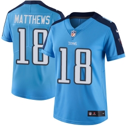 Nike Titans #18 Rishard Matthews Light Blue Team Color Womens Stitched NFL Vapor Untouchable Limited Jersey