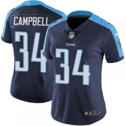 Nike Titans #34 Earl Campbell Navy Blue Alternate Womens Stitched NFL Vapor Untouchable Limited Jersey