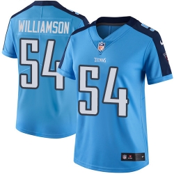 Nike Titans #54 Avery Williamson Light Blue Womens Stitched NFL Limited Rush Jersey