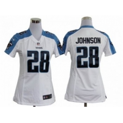 Nike Women NFL Tennessee Titans #28 Chris Johnson white Jerseys