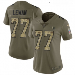 Womens Nike Tennessee Titans 77 Taylor Lewan Limited OliveCamo 2017 Salute to Service NFL Jersey