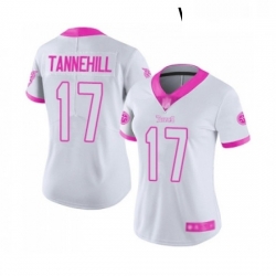 Womens Tennessee Titans 17 Ryan Tannehill Limited White Pink Rush Fashion Football Jersey